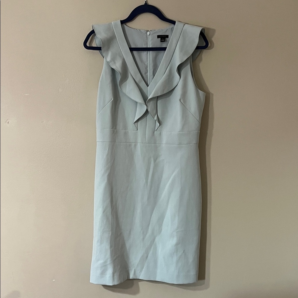 Ann Taylor Light Blue Ruffle Mini Dress